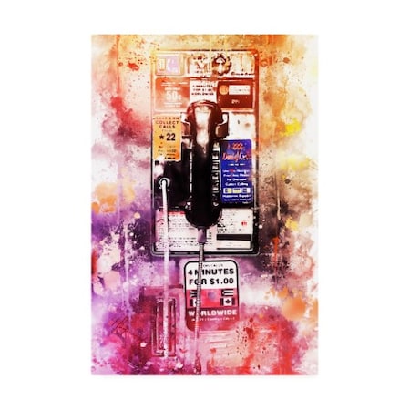 Philippe Hugonnard 'NYC Watercolor Collection - US Public Phone' Canvas Art,30x47